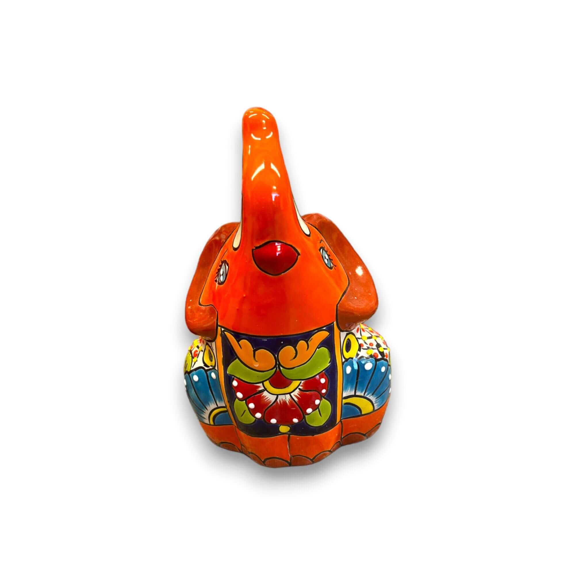 Handmade Talavera Elephant Planter | Colorful Medium Animal Art