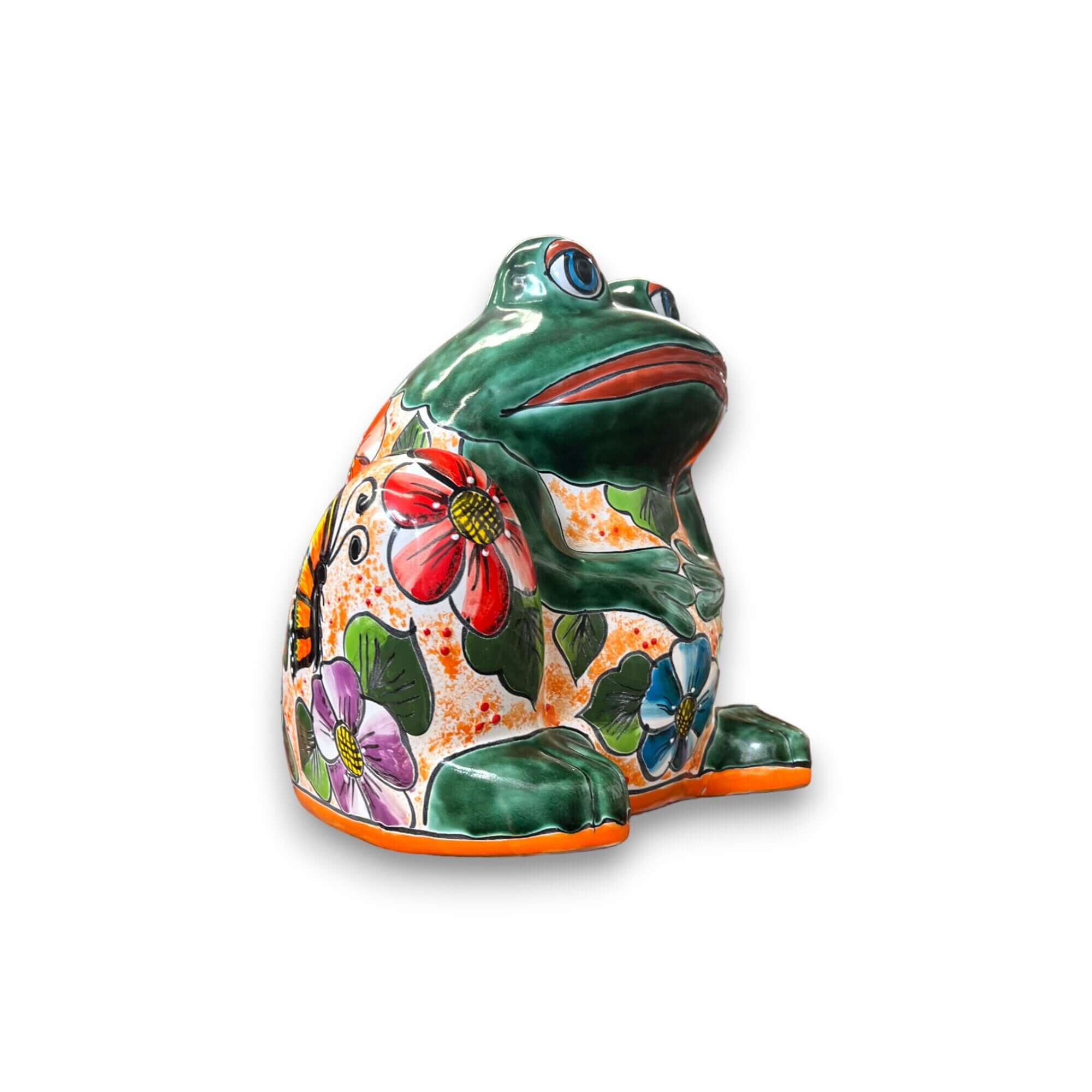 Maceta de rana de Talavera | Cerámica mexicana artesanal colorida