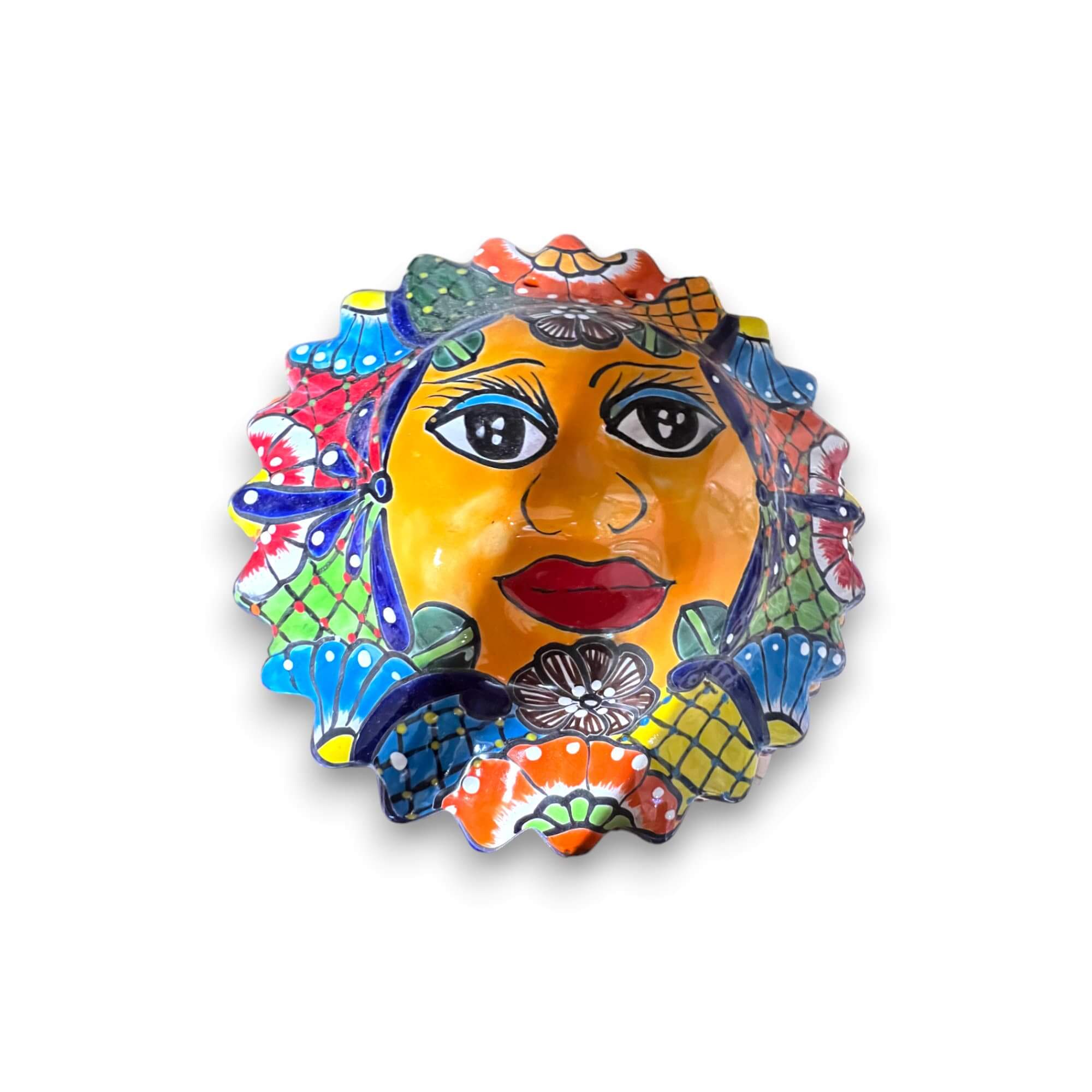 Arte de Pared Sol Talavera Extra Grande | Decoración Mexicana Hecha a Mano
