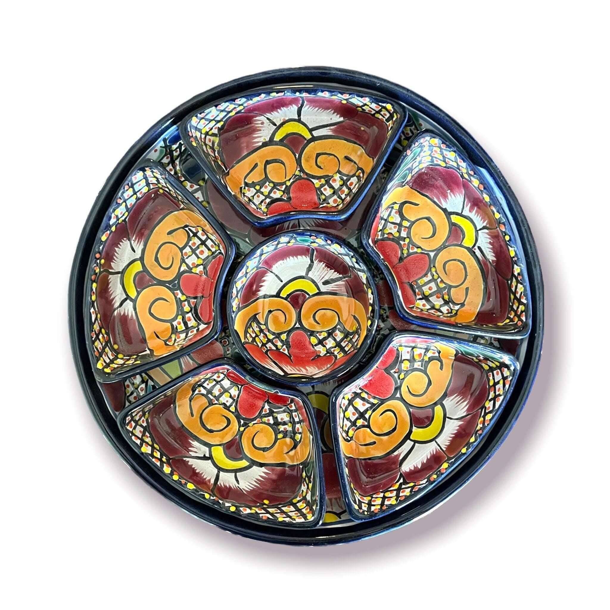 Set de bandejas para aperitivos Talavera | Cerámica mexicana pintada a mano
