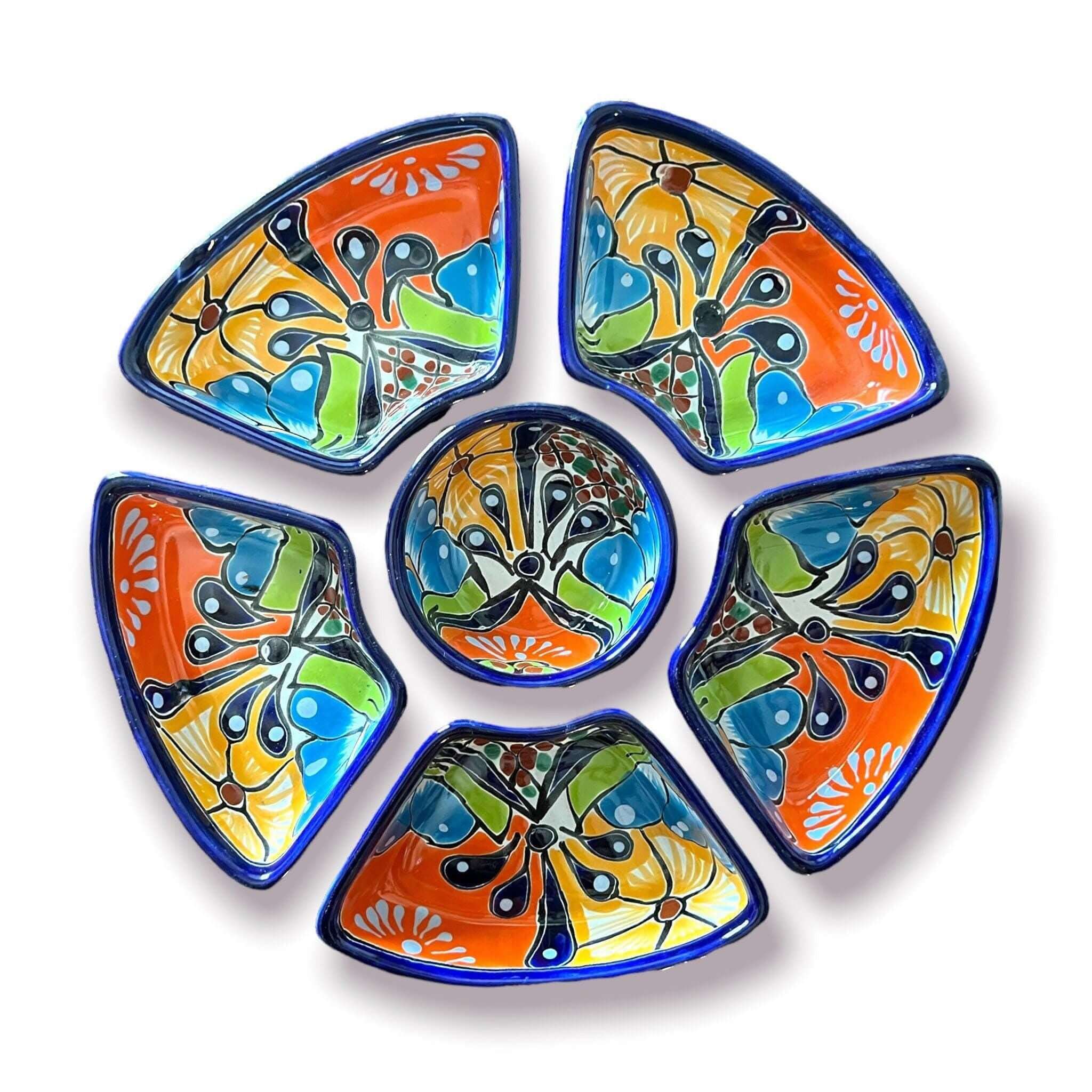 Set de bandejas para aperitivos Talavera | Cerámica mexicana pintada a mano