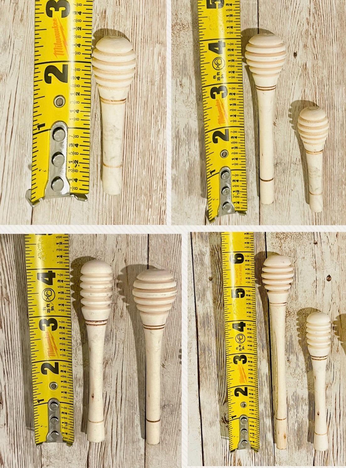 4x Mexican Honey Wood Stirrers 4 Different Sizes 4 Mieleros Mexicanos de Madera 4 Diferente Tamaños