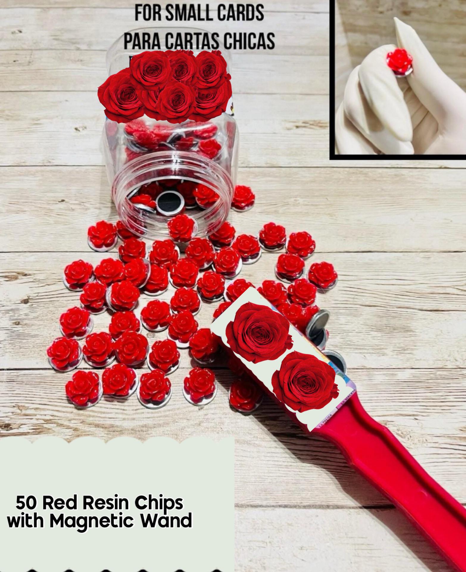 50 Fichas Magneticas Para Bingo con Pala Magnetica 50 Resin Filler Chips & Wand for Bingo Cards