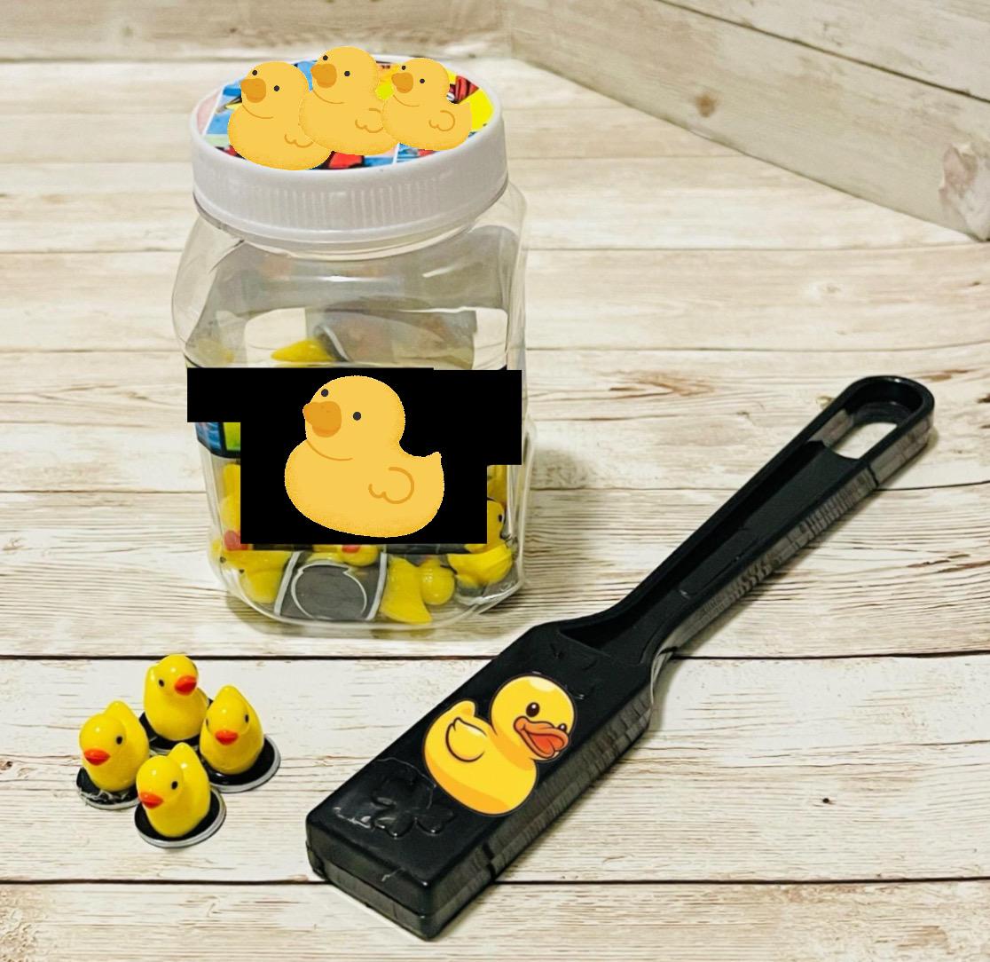 Fichas Magneticas de Patitos con Pala Magnetica Resin Filler Cards Duckies Chips with Magnetic Wand for Bingo