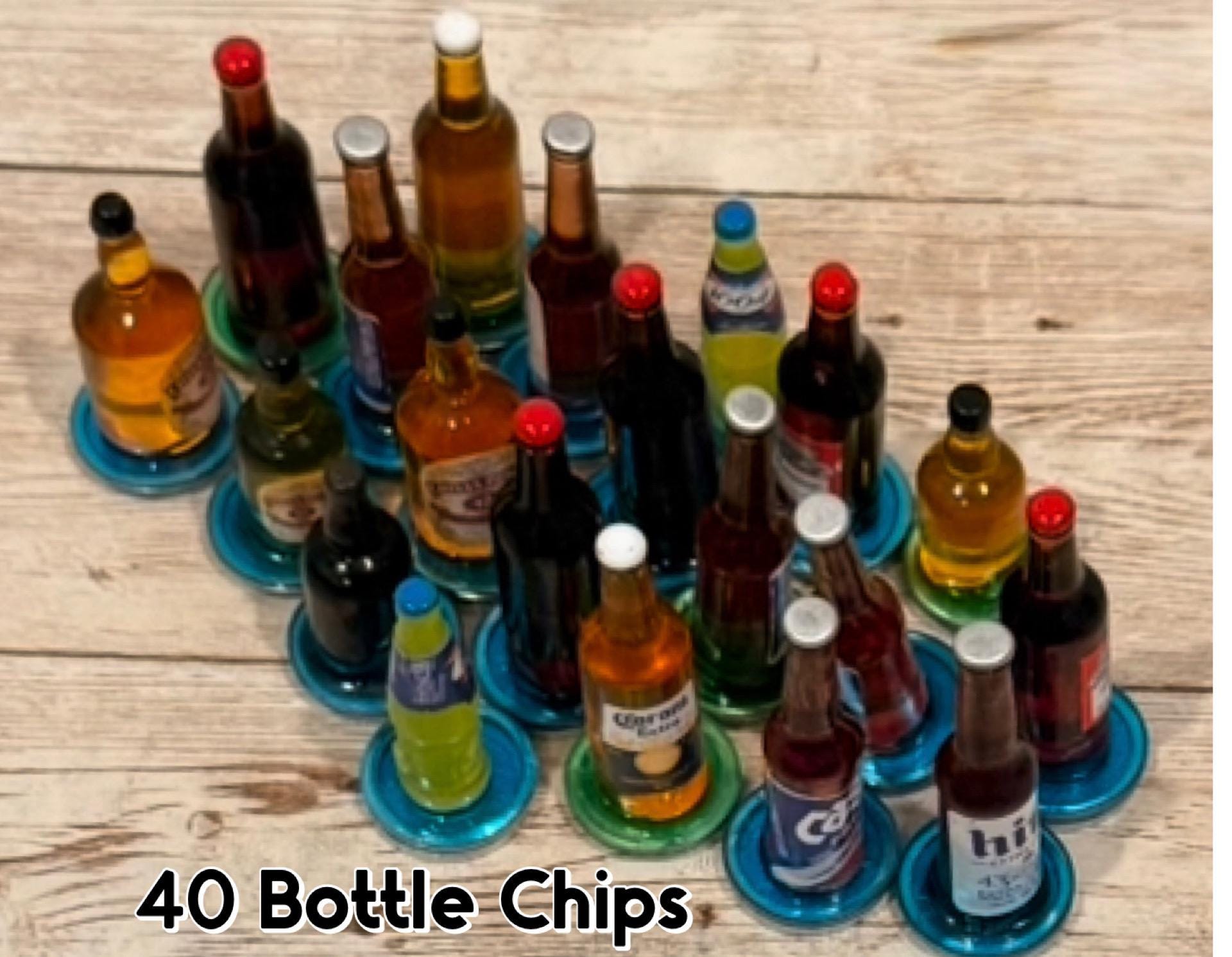 40 Fichas de Resina para Bingo y Pala Magnetica con Fichero de Plastico 40 Resin Chips with Magnetic Wand & Plastic Container