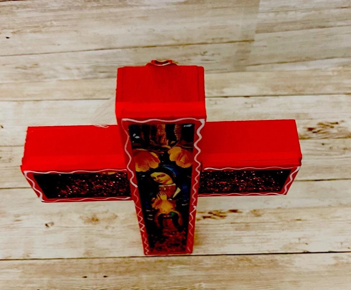 Day of the Dead Sugar Skulls Shadow Box Wall Art Nicho en Cruz de Catrinas Mexicano Decoracion Dia de Muertos