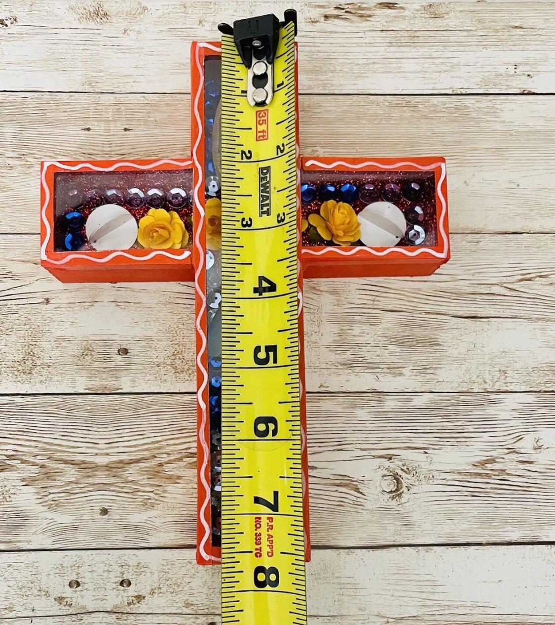 Day of the Dead Sugar Skulls Shadow Box Wall Art Nicho en Cruz de Catrinas Mexicano Decoracion Dia de Muertos