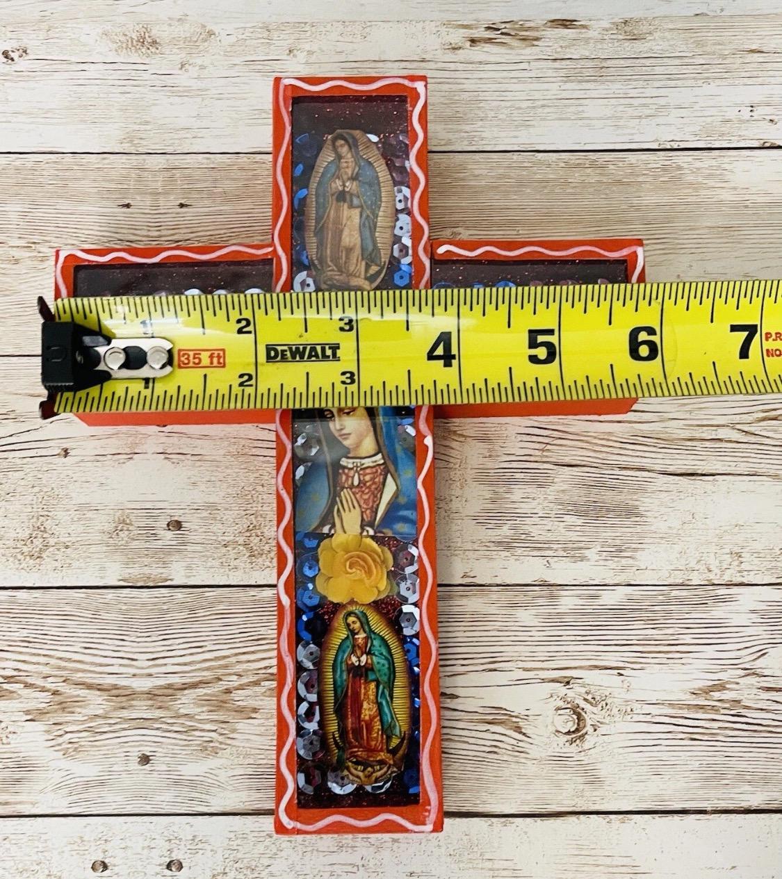 Day of the Dead Sugar Skulls Shadow Box Wall Art Nicho en Cruz de Catrinas Mexicano Decoracion Dia de Muertos