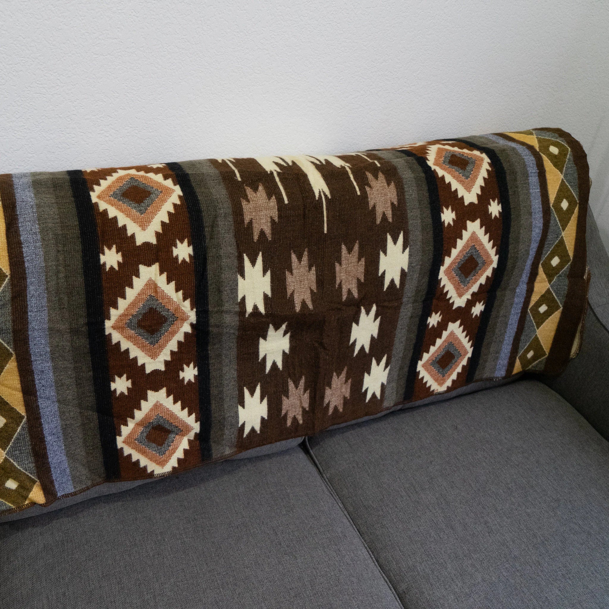 Manta de lana de alpaca andina - Mojave (Plaid)
