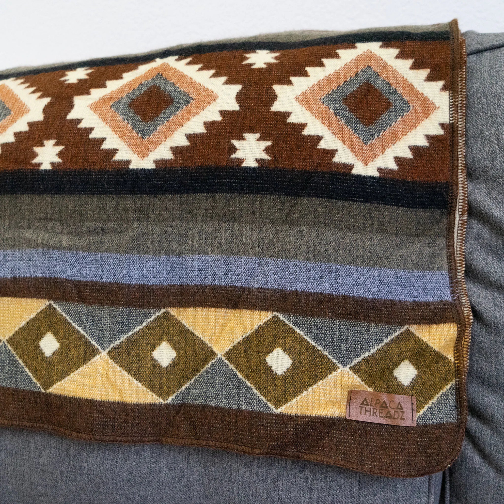 Manta de lana de alpaca andina - Mojave (Plaid)