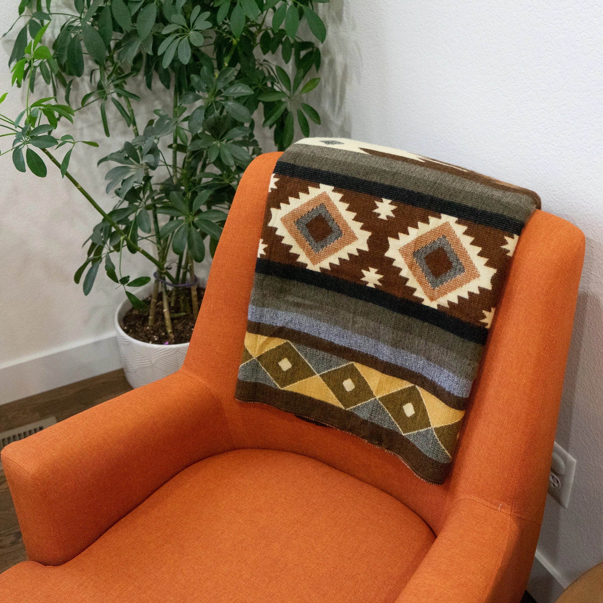 Manta de lana de alpaca andina - Mojave (Plaid)