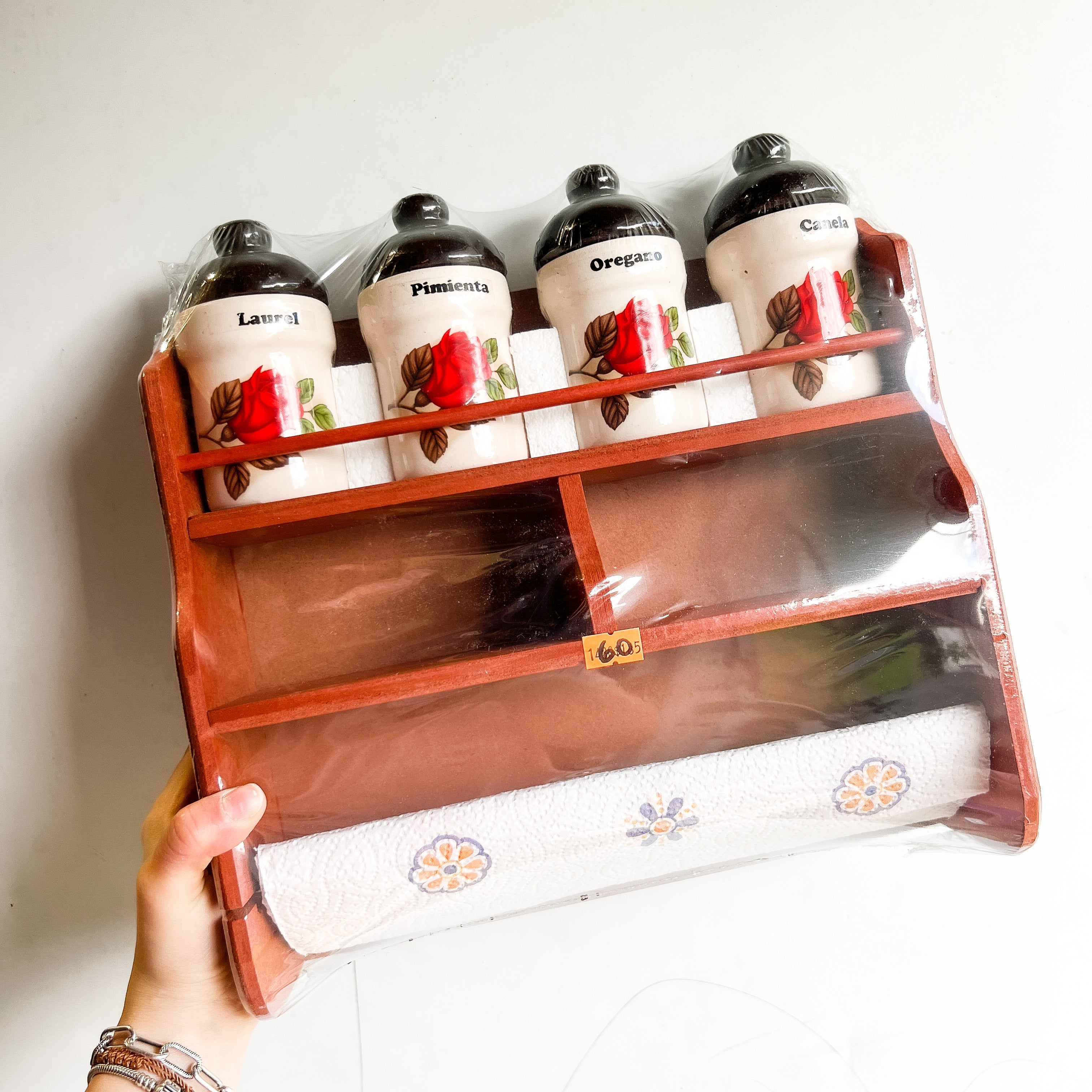 Organizador Colgante de Especias y Soporte para Papel de Cocina