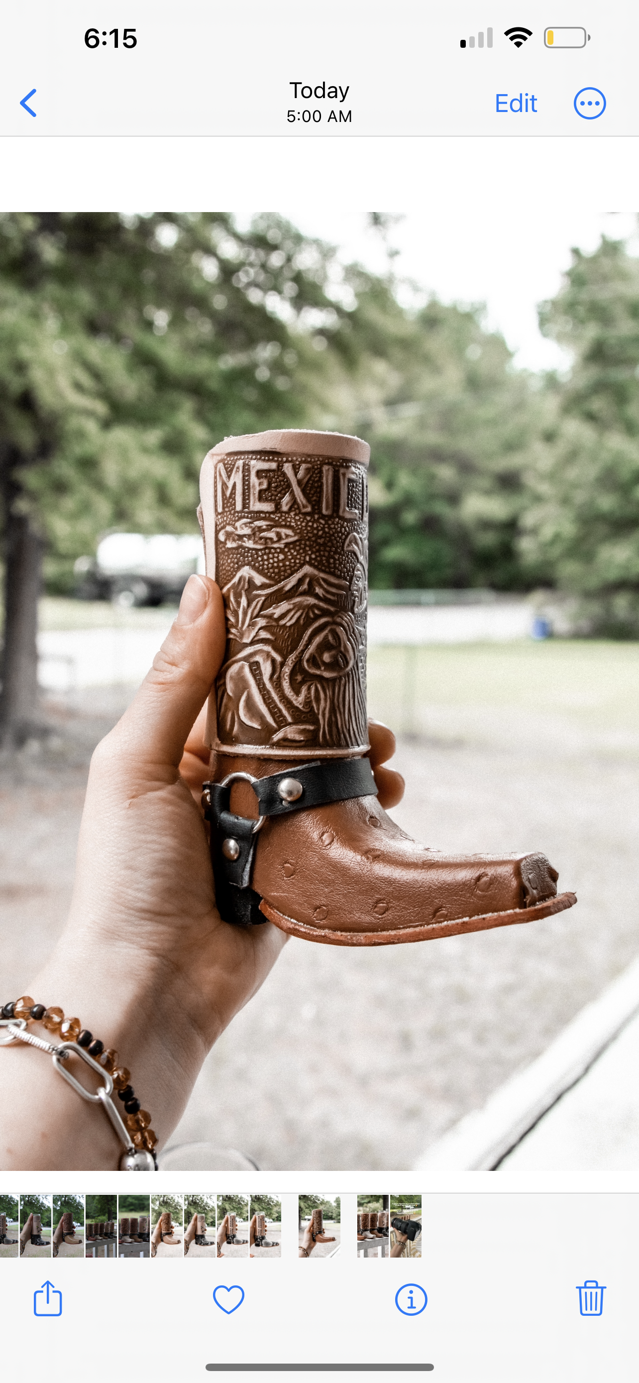 Bota Texana de Cuero Chupito de Tequila