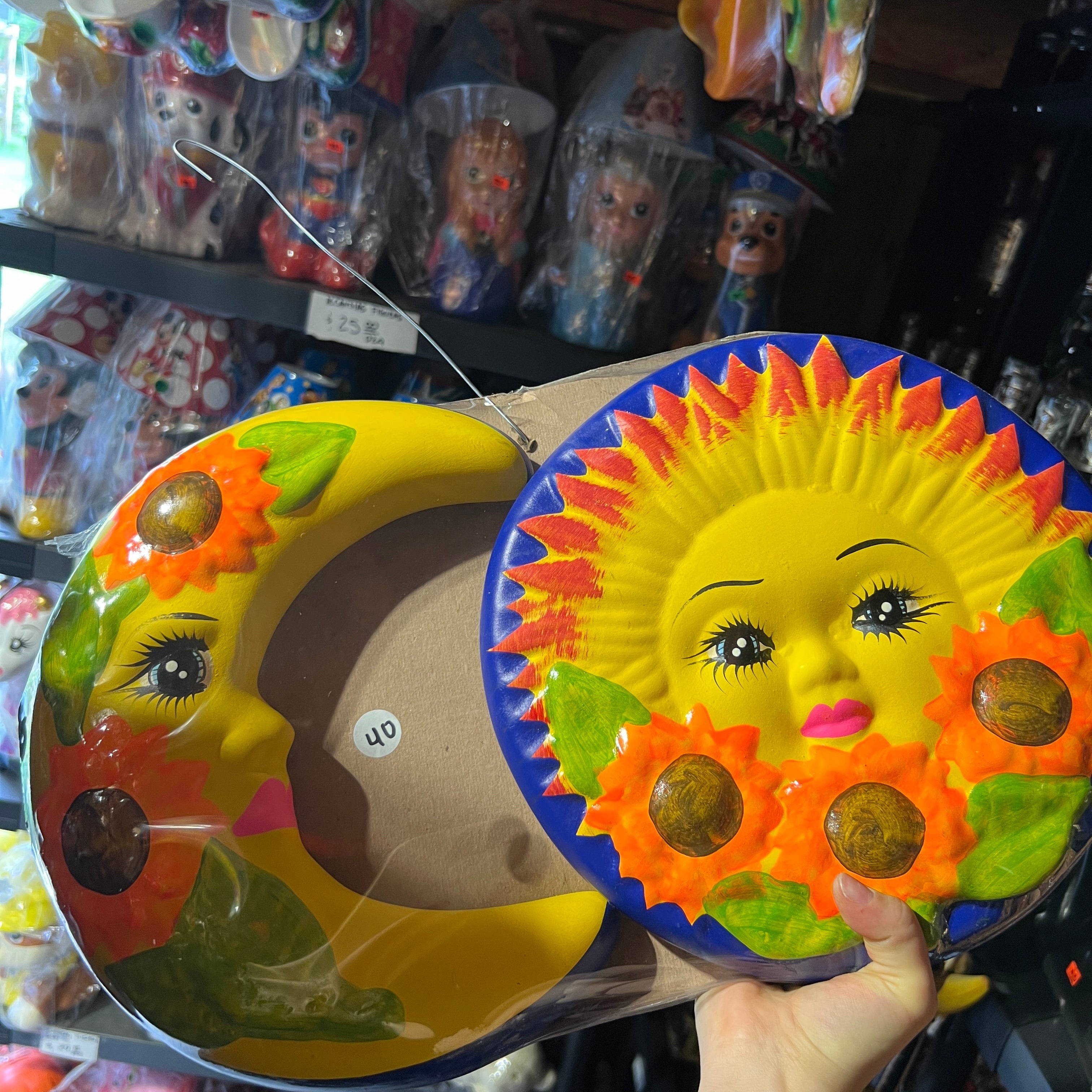 2 Piece Set of Sun & Moon Wall Decor