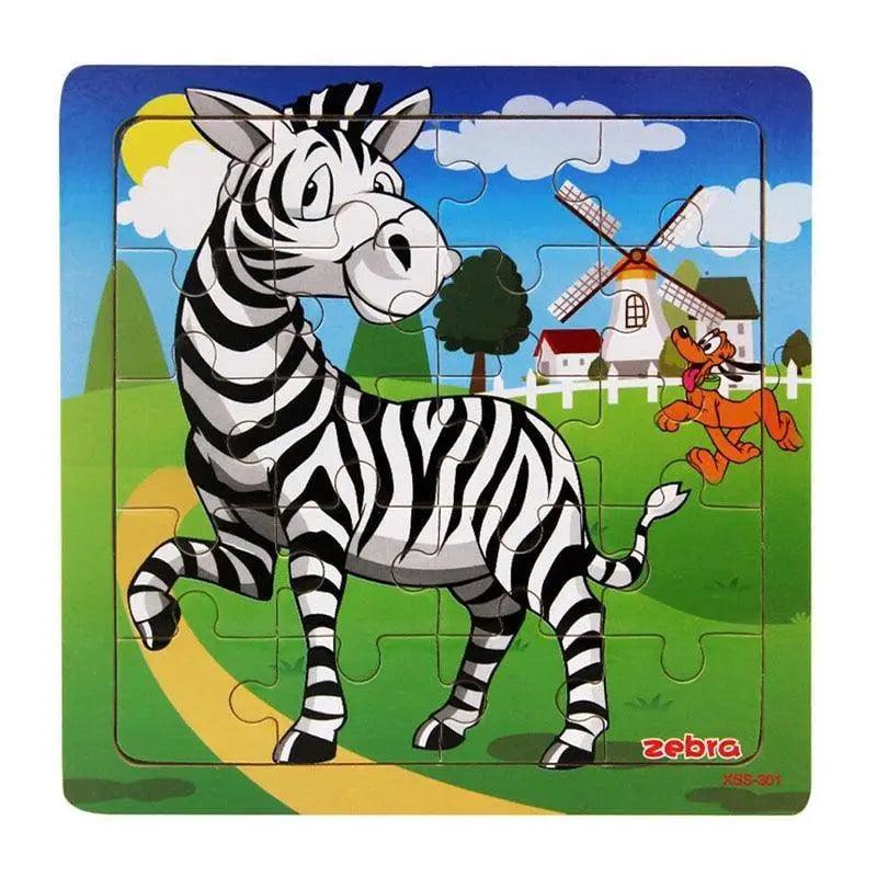 Kids Puzzle Toy Animals and Vehicle Wooden Puzzles Jigsaw Baby Educational Learning Toys for Children Gift