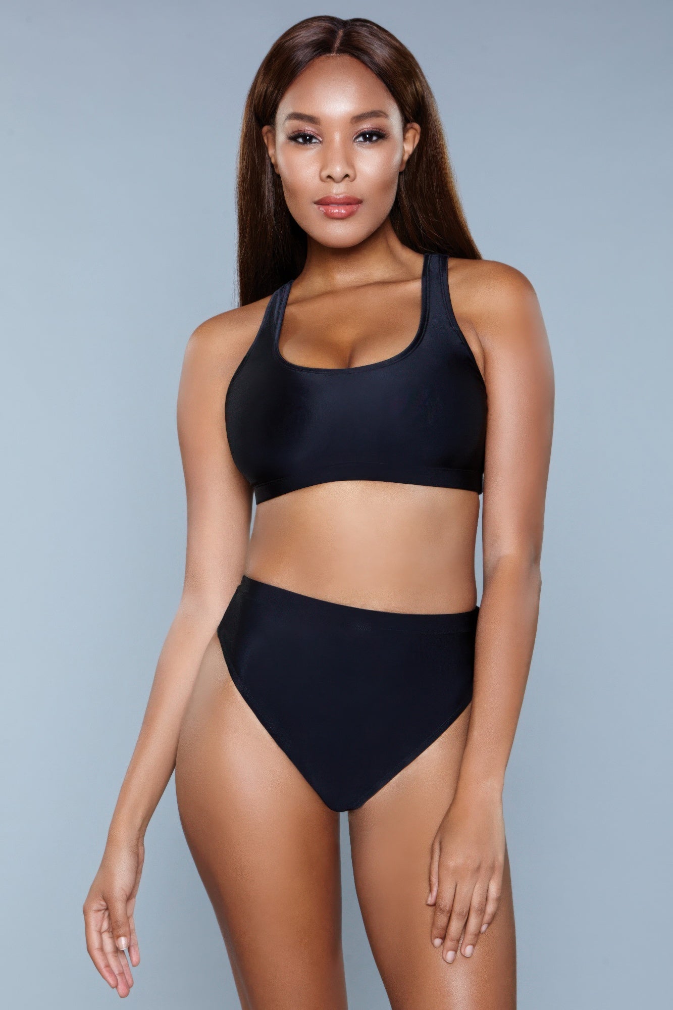 Women's Black Matching Set Swimwear for Vacation