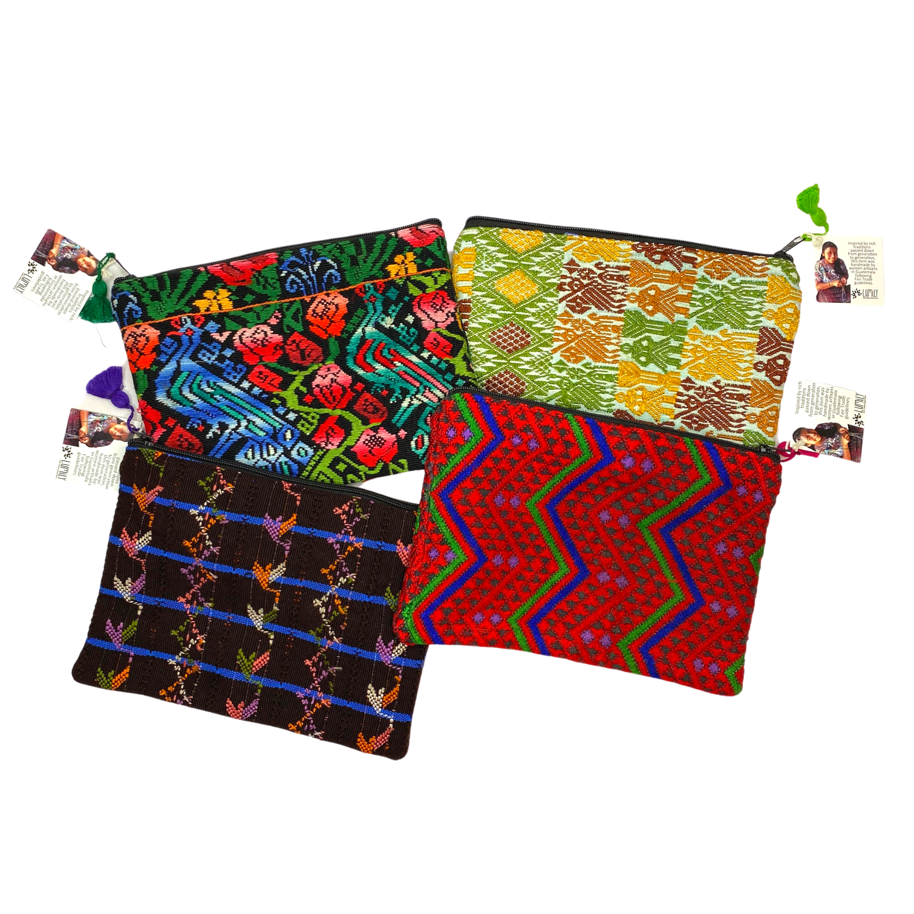 Neceser Maya (2XL) de huipil reciclado único - Guatemala