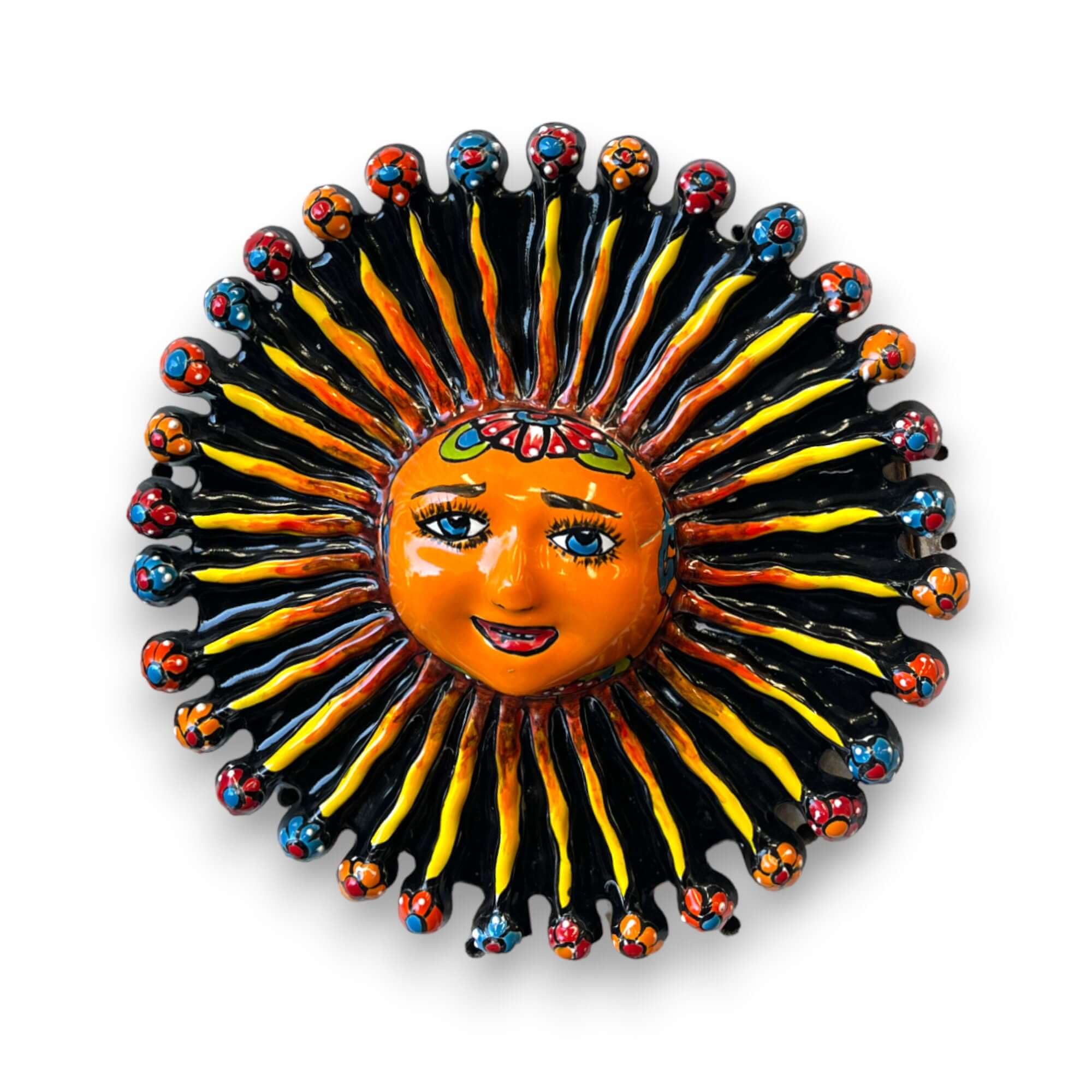 Arte de pared de sol de Talavera mini | Decoración mexicana hecha a mano
