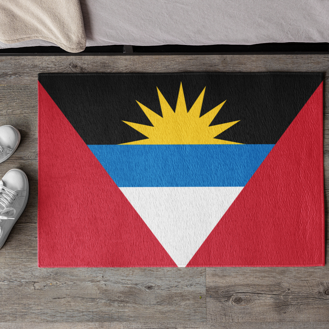 Felpudo exterior antideslizante con la bandera de Antigua y Barbuda | Saint John's | Antiguan Liberta | 24"x36"