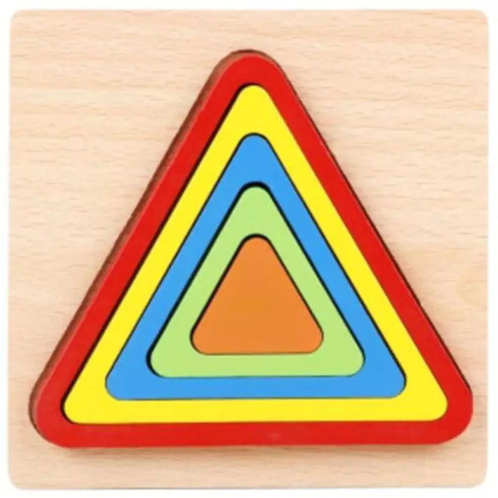 Montessori Cartoon Animal Educational Wooden Beaded Geometry  Digital Clock Puzzles Matching Clock Toy For Children