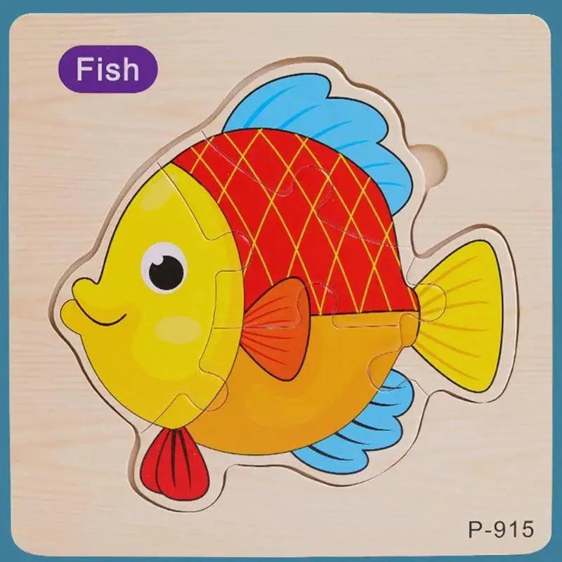 Montessori Games Baby Animals/traffic Kid's Cognition Puzzles Toys Wooden Cartoon Cognition Puzzle Toys Matching Education Game