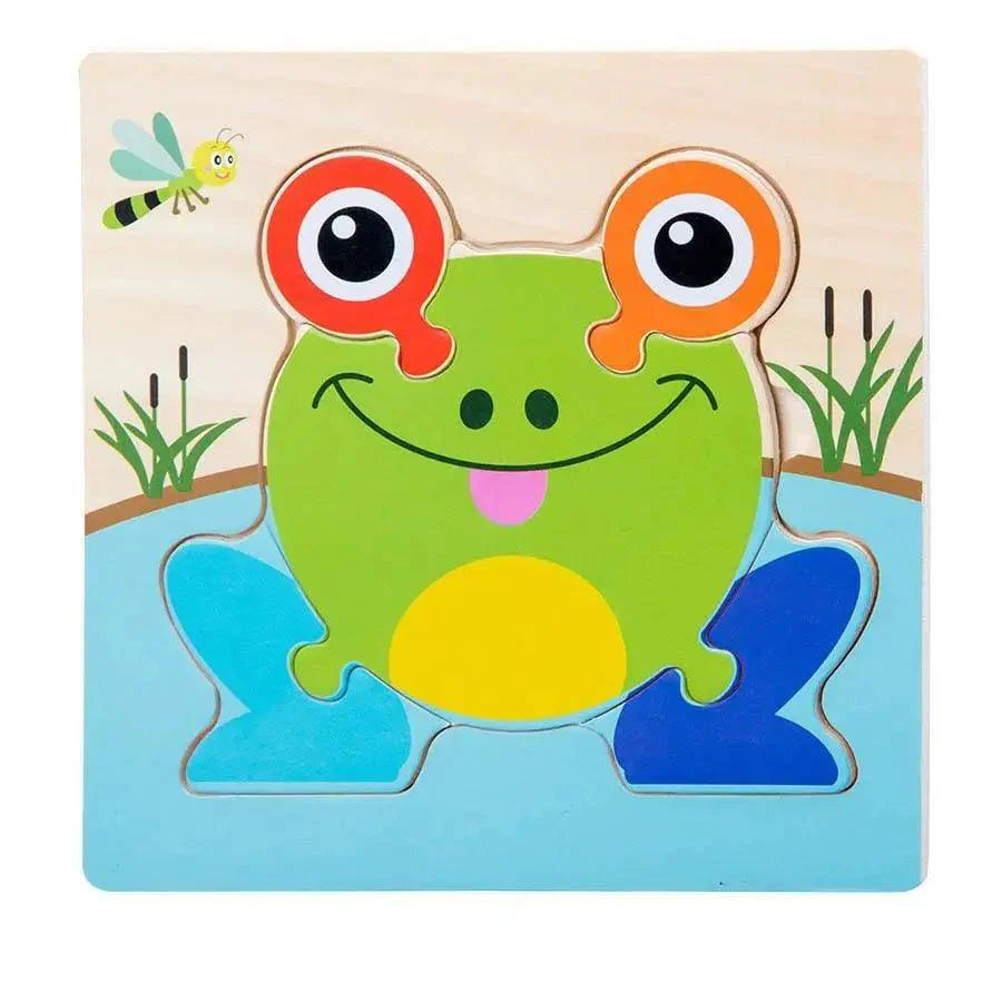 Montessori Games Baby Animals/traffic Kid's Cognition Puzzles Toys Wooden Cartoon Cognition Puzzle Toys Matching Education Game