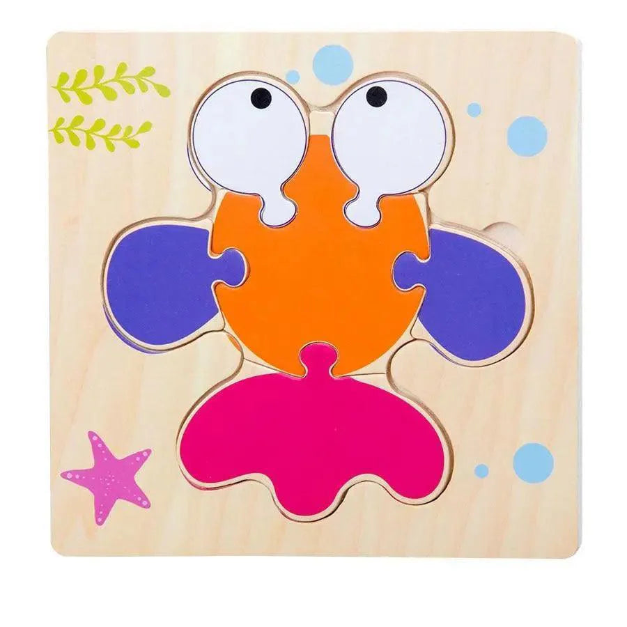 Montessori Games Baby Animals/traffic Kid's Cognition Puzzles Toys Wooden Cartoon Cognition Puzzle Toys Matching Education Game