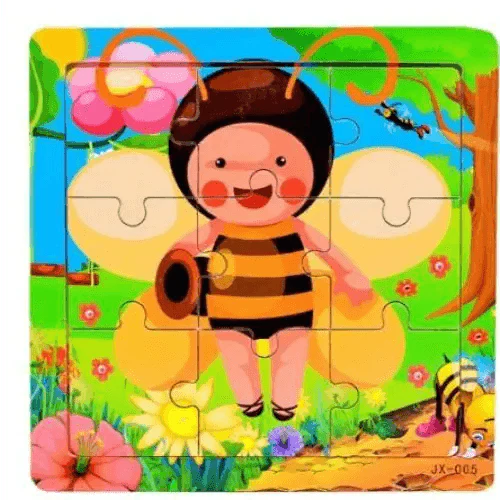Montessori Games Baby Animals/traffic Kid's Cognition Puzzles Toys Wooden Cartoon Cognition Puzzle Toys Matching Education Game