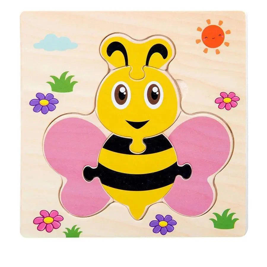 Montessori Games Baby Animals/traffic Kid's Cognition Puzzles Toys Wooden Cartoon Cognition Puzzle Toys Matching Education Game