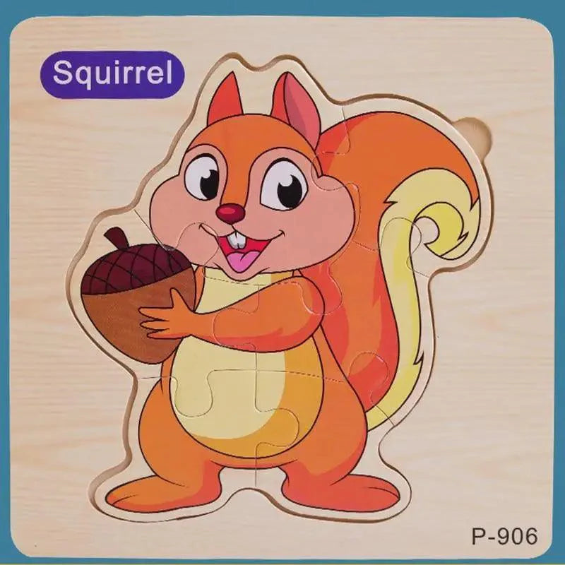 Montessori Games Baby Animals/traffic Kid's Cognition Puzzles Toys Wooden Cartoon Cognition Puzzle Toys Matching Education Game