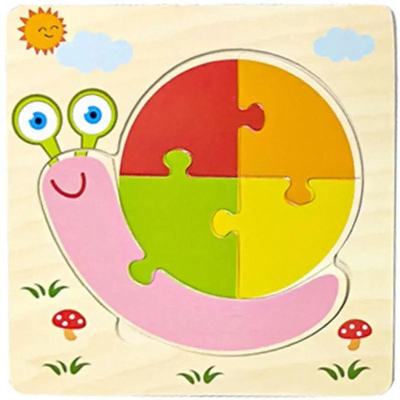 Montessori Games Baby Animals/traffic Kid's Cognition Puzzles Toys Wooden Cartoon Cognition Puzzle Toys Matching Education Game