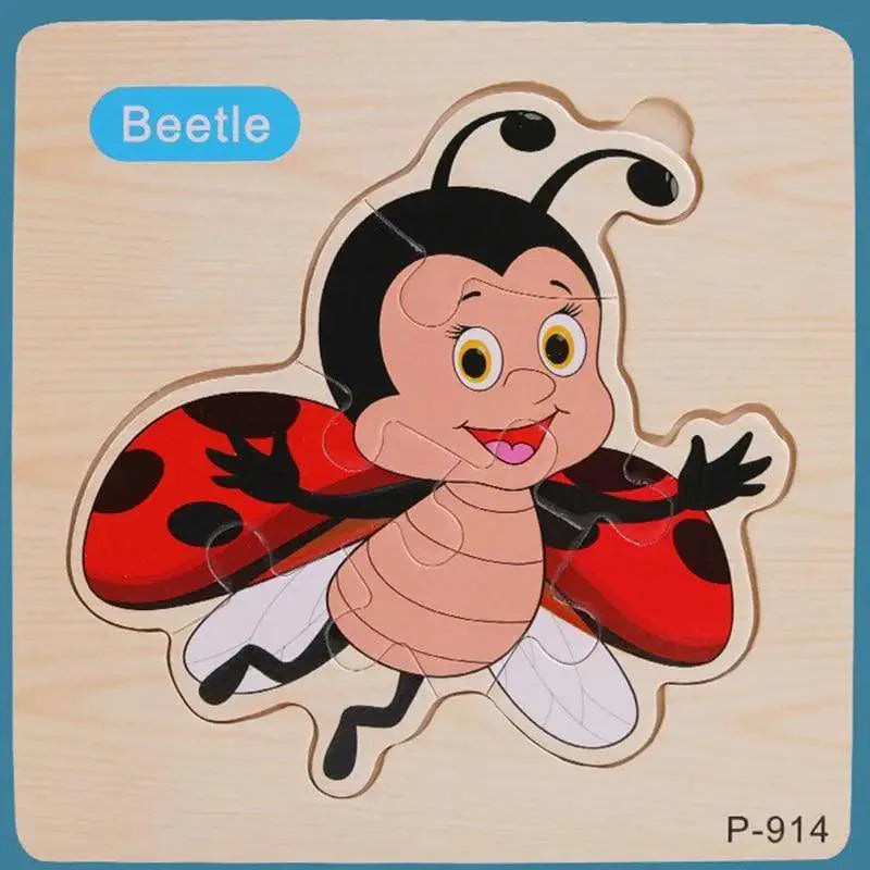 Montessori Games Baby Animals/traffic Kid's Cognition Puzzles Toys Wooden Cartoon Cognition Puzzle Toys Matching Education Game