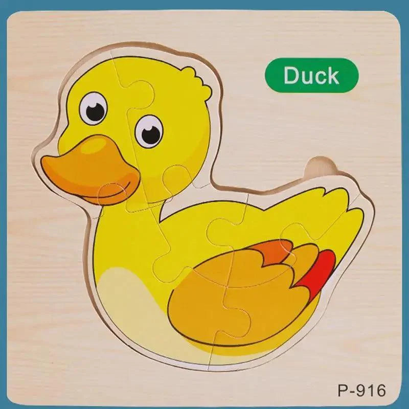 Montessori Games Baby Animals/traffic Kid's Cognition Puzzles Toys Wooden Cartoon Cognition Puzzle Toys Matching Education Game