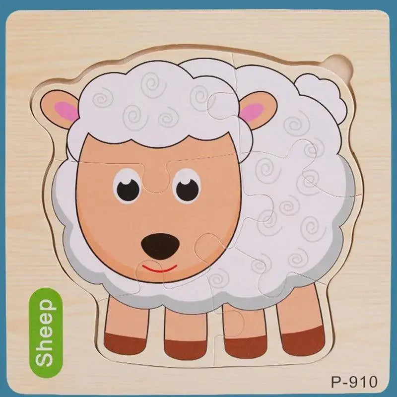 Montessori Games Baby Animals/traffic Kid's Cognition Puzzles Toys Wooden Cartoon Cognition Puzzle Toys Matching Education Game