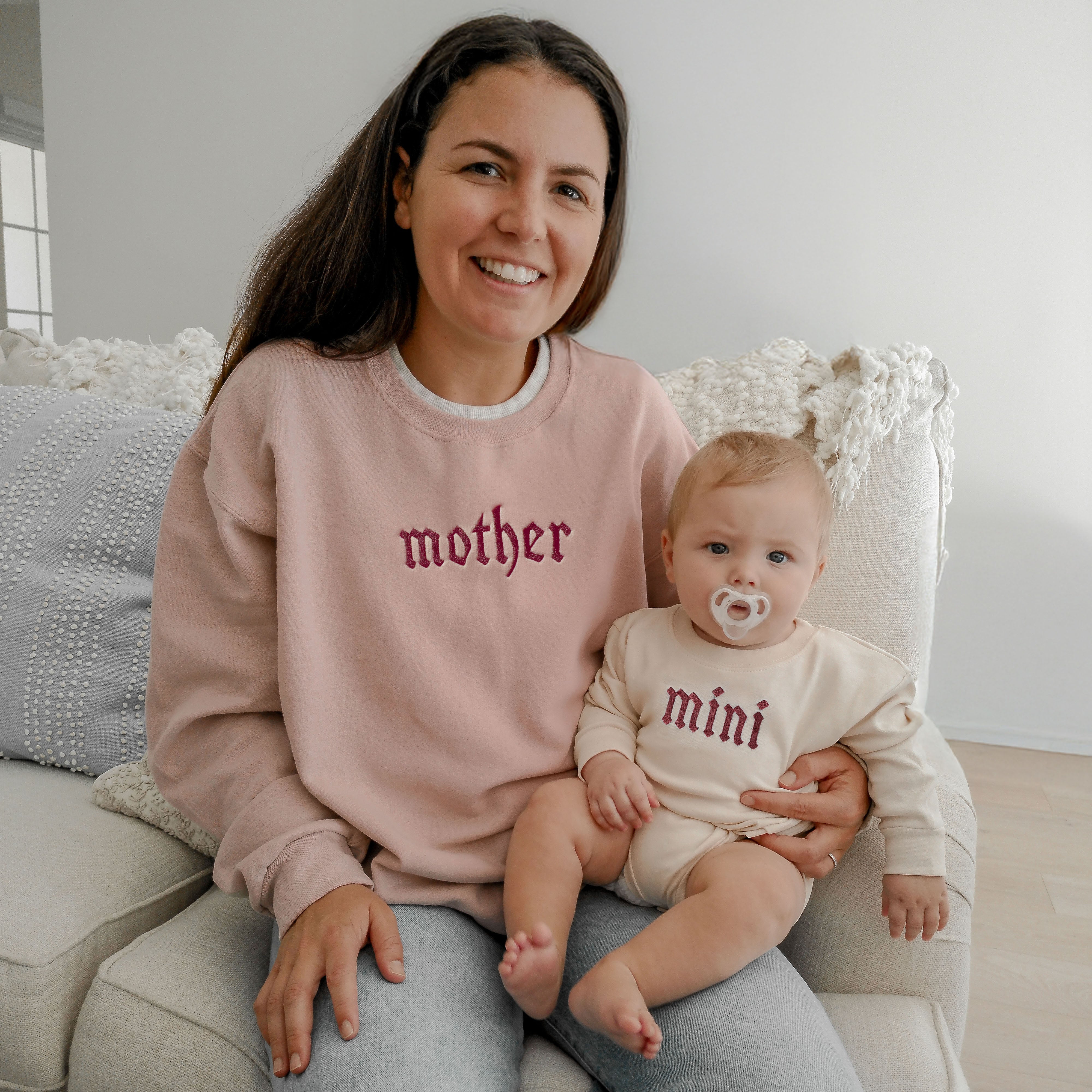 Gothic Mother & Mini Embroidered Matching Sweatshirts