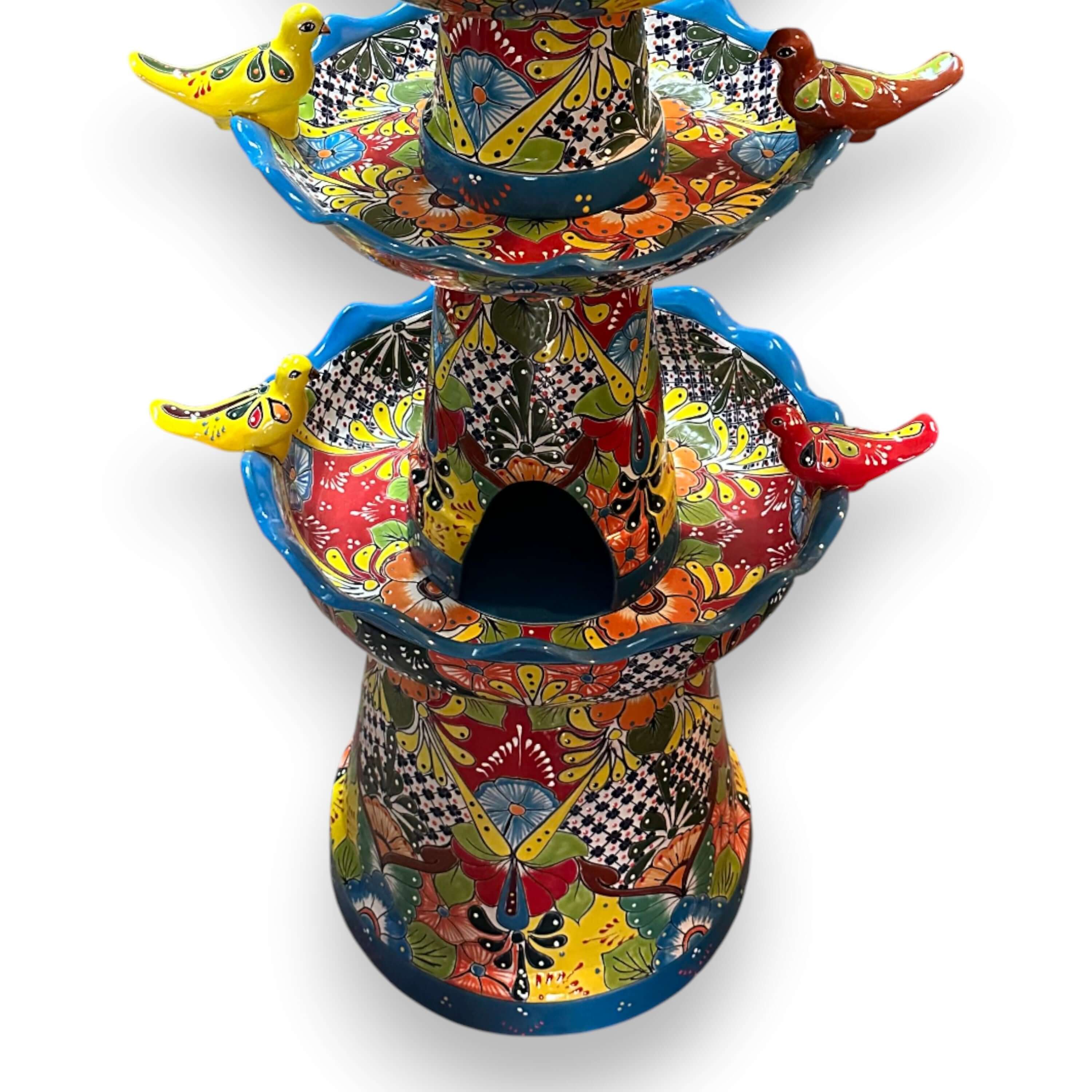 Fuente de jardín grande Talavera | Arte mexicano hecho a mano