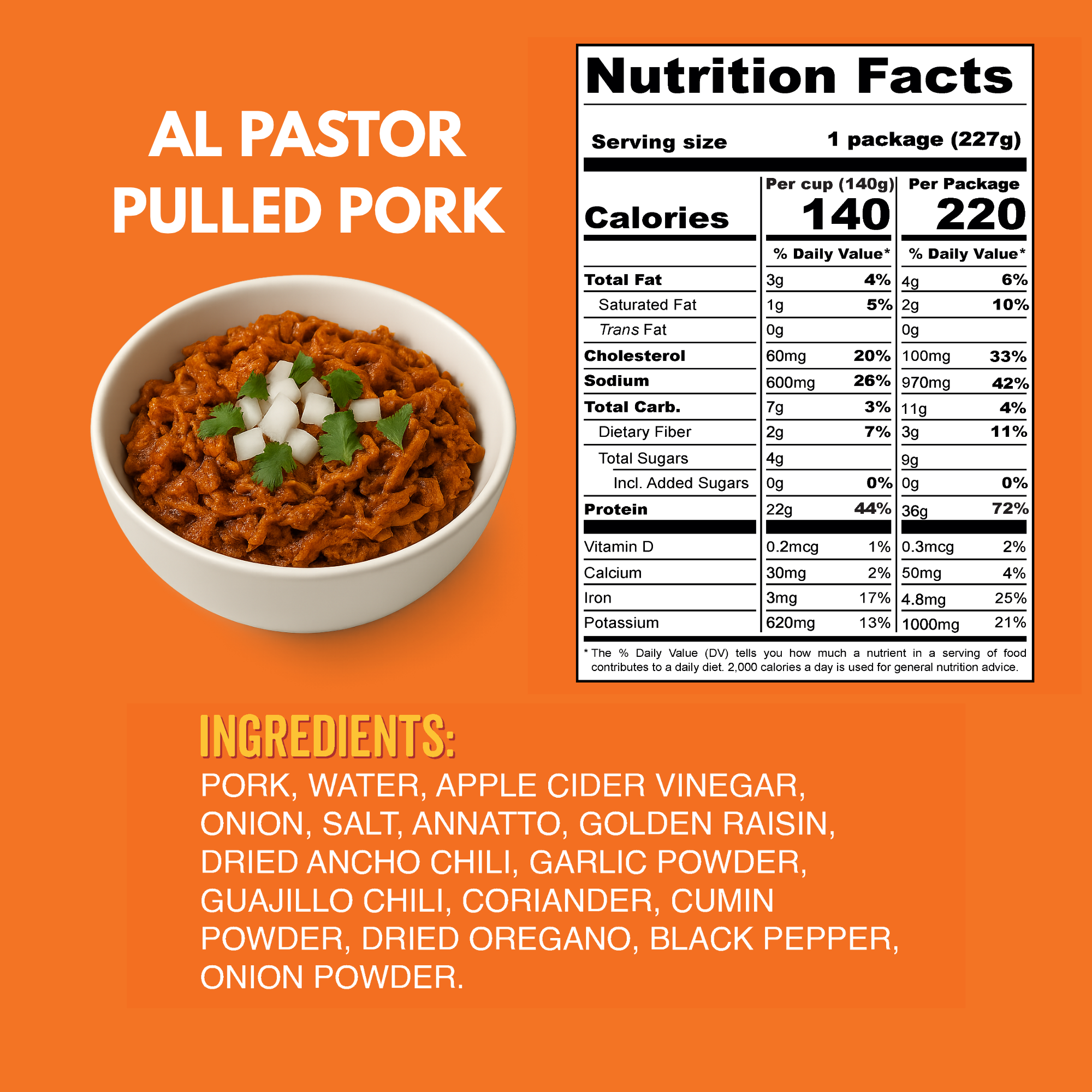 Cerdo al Pastor – 36 g de Proteína | Listo en 90 Segundos