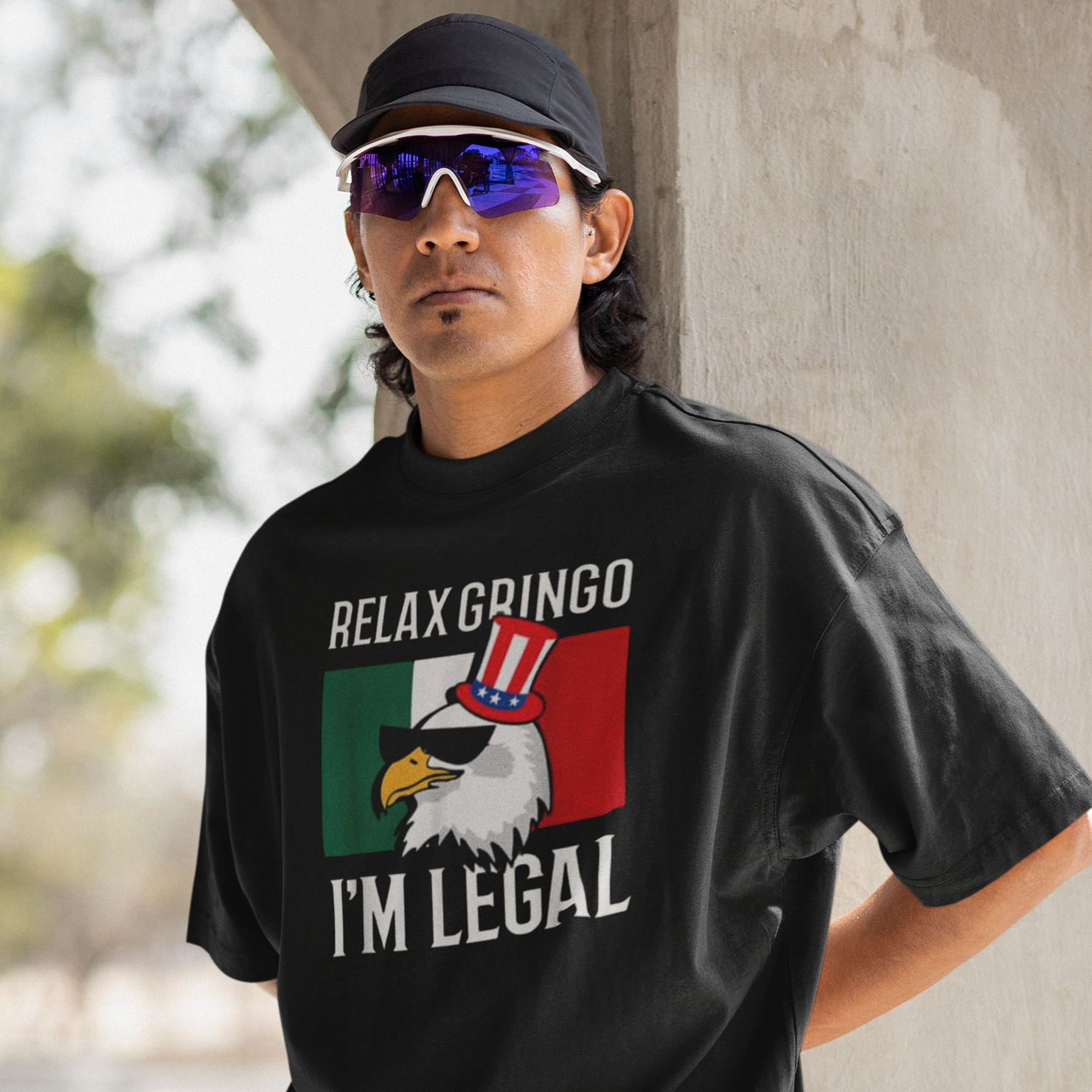 Camiseta "Relájate Gringo, soy legal" | Camisetas virales divertidas latinas de México + EE. UU. | 3 colores