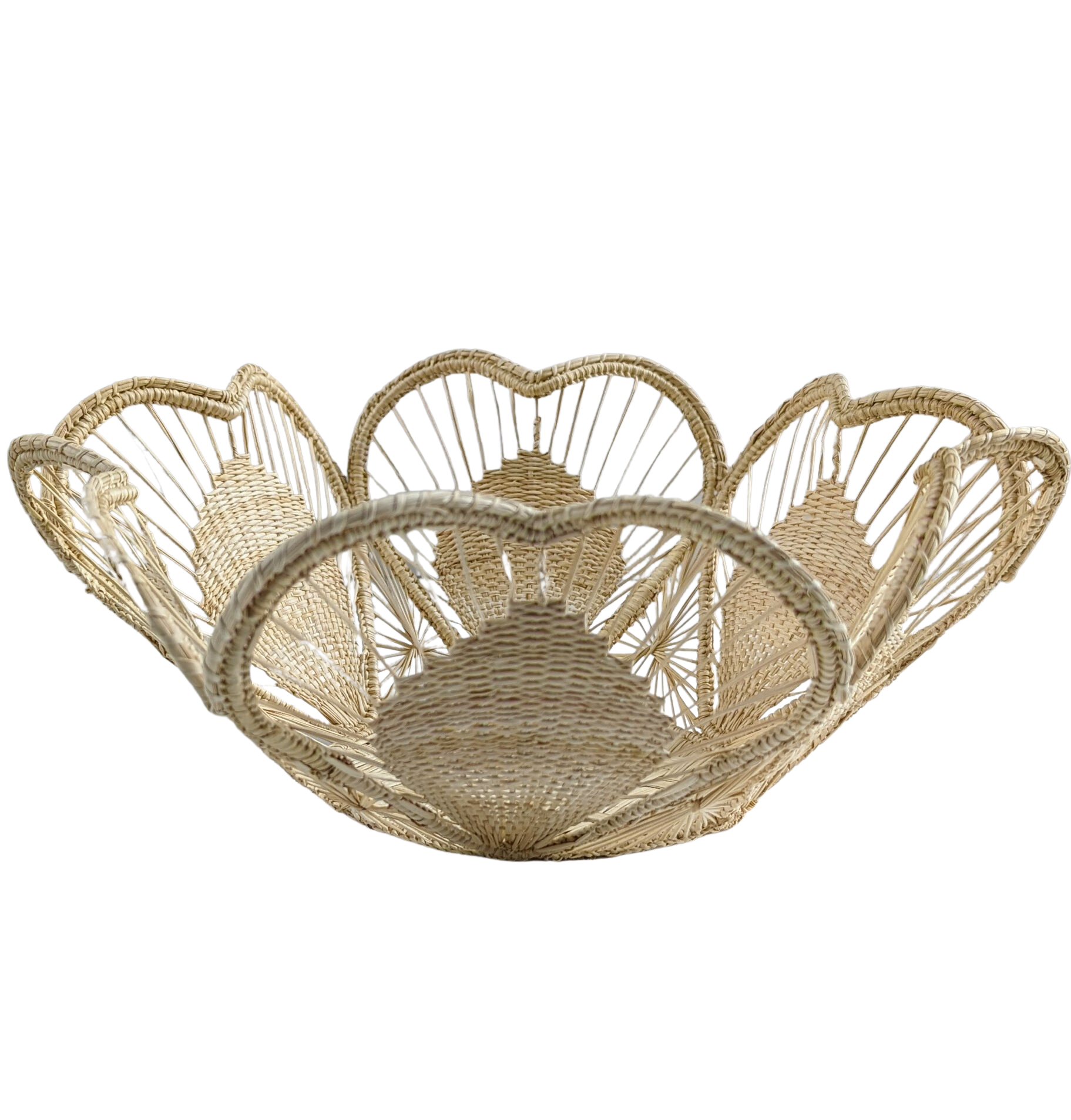 10" Floral Handwoven Iraca Bread Basket