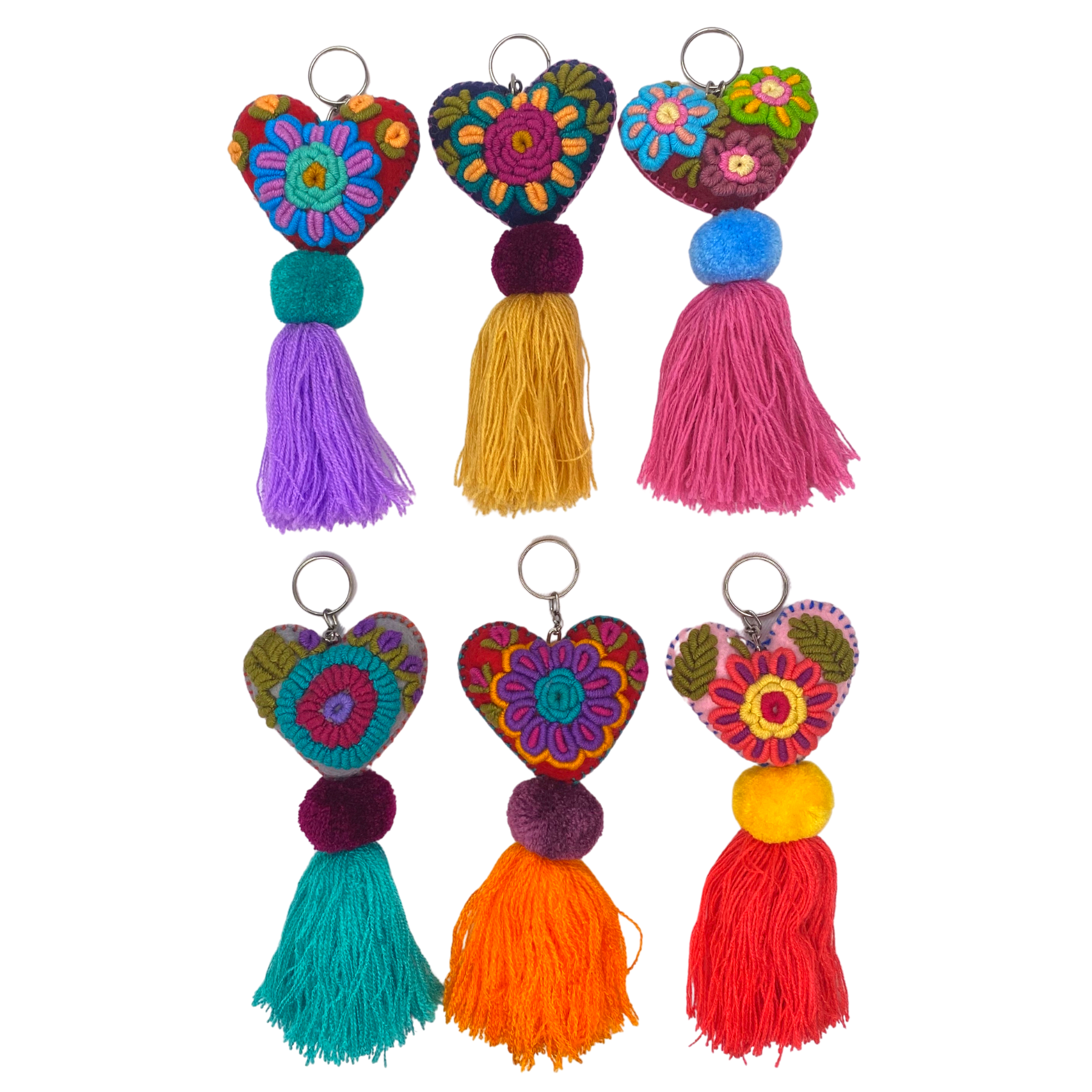 Llavero artesanal Corazón bordado de amor Rapto | Tirador de cremallera - México
