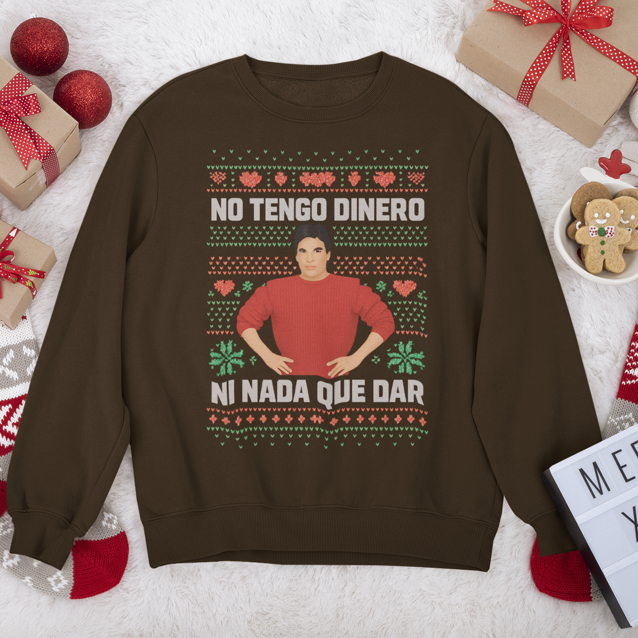 No Tengo Dinero Ni Nada Que Dar Gabriel Latino Navidad Ugly Christmas Sweater | 3 Colors