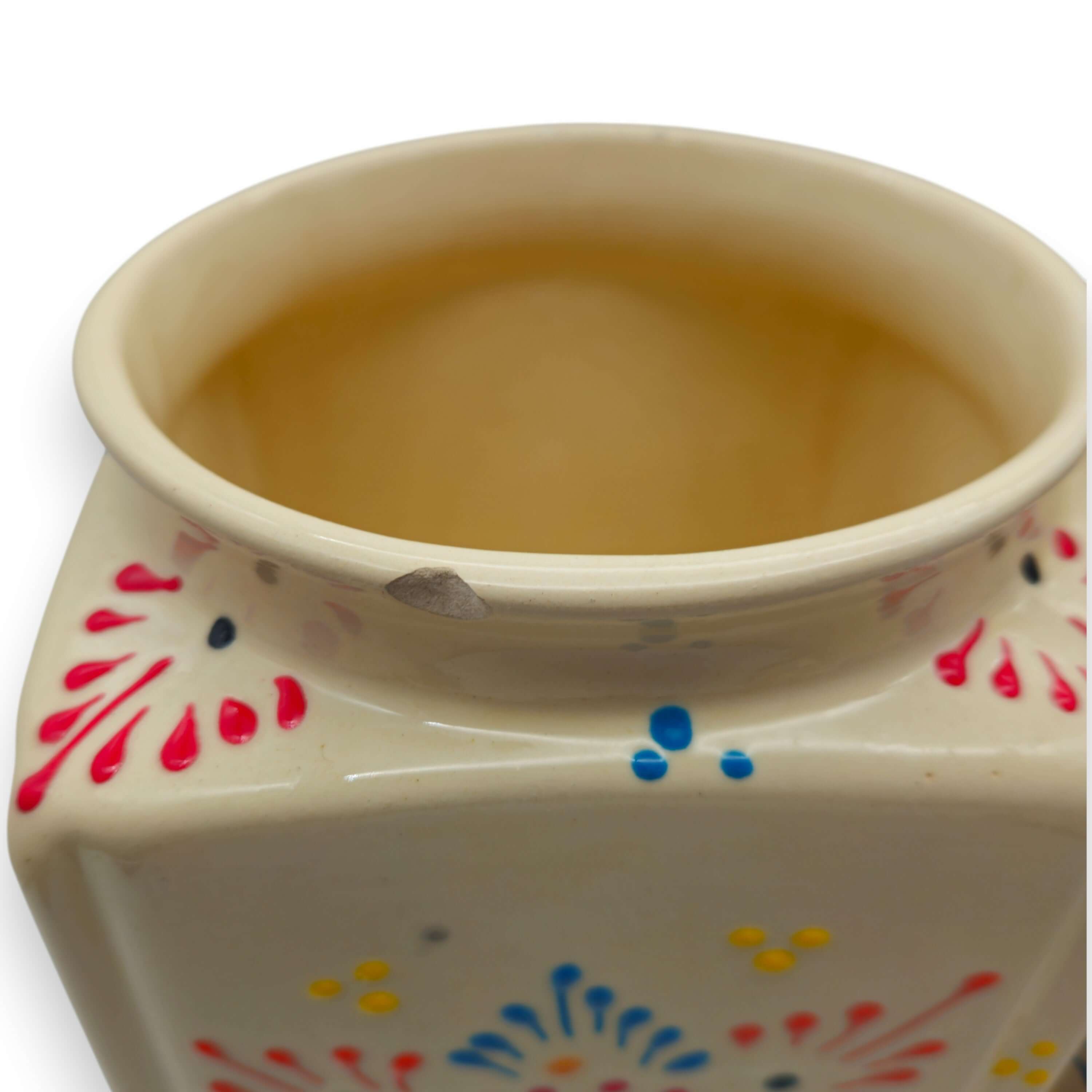 Botes de cocina de cerámica de Talavera, juego de tres | Blanco multicolor