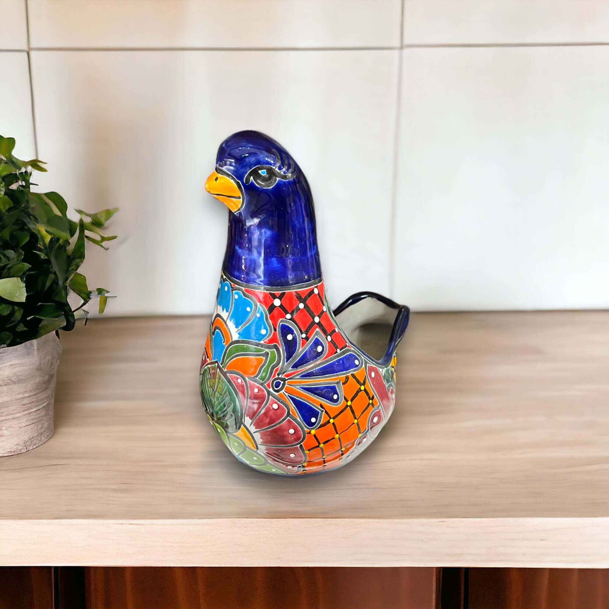 Talavera Dove Planter | Handcrafted Mexican Ceramic Bird Statue
