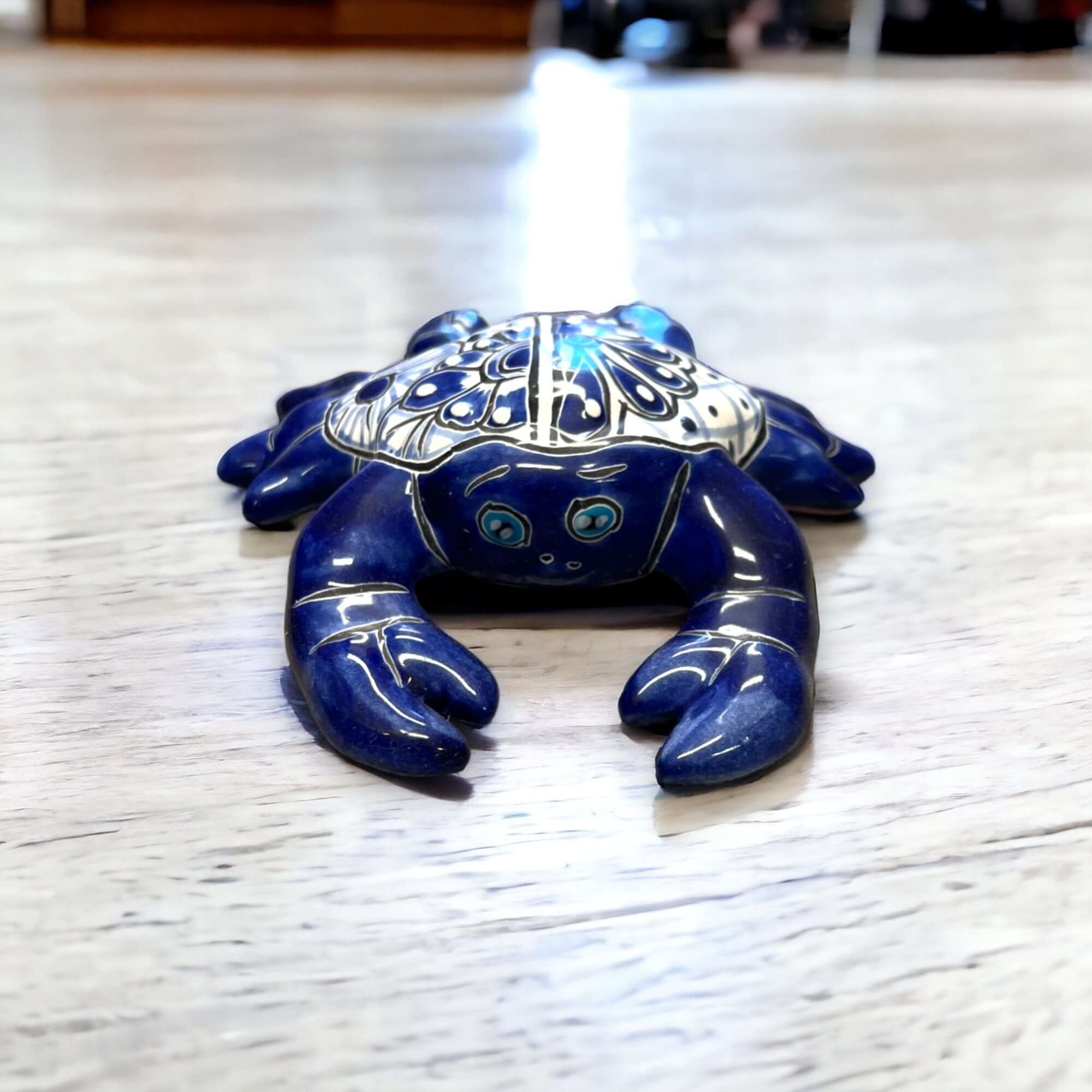 Figura de cangrejo de Talavera | Escultura mexicana colorida pintada a mano