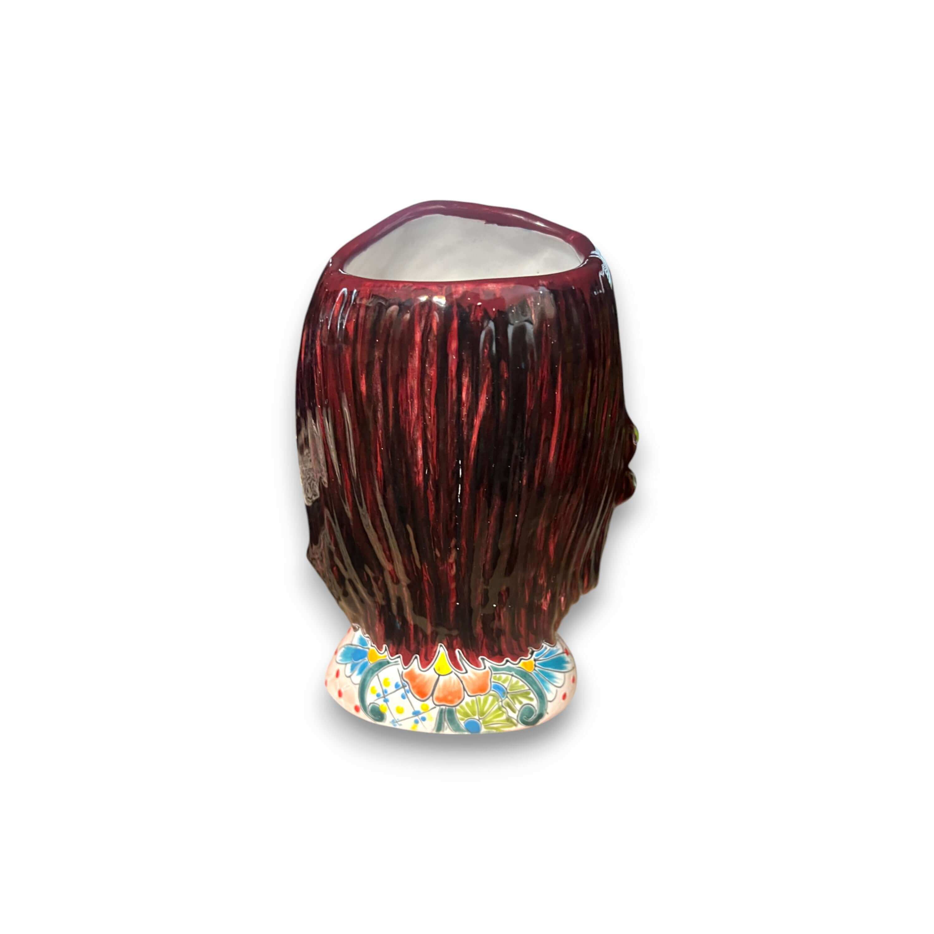 Maceta Talavera Calavera Girasol | Maceta Artesanal Día de Muertos