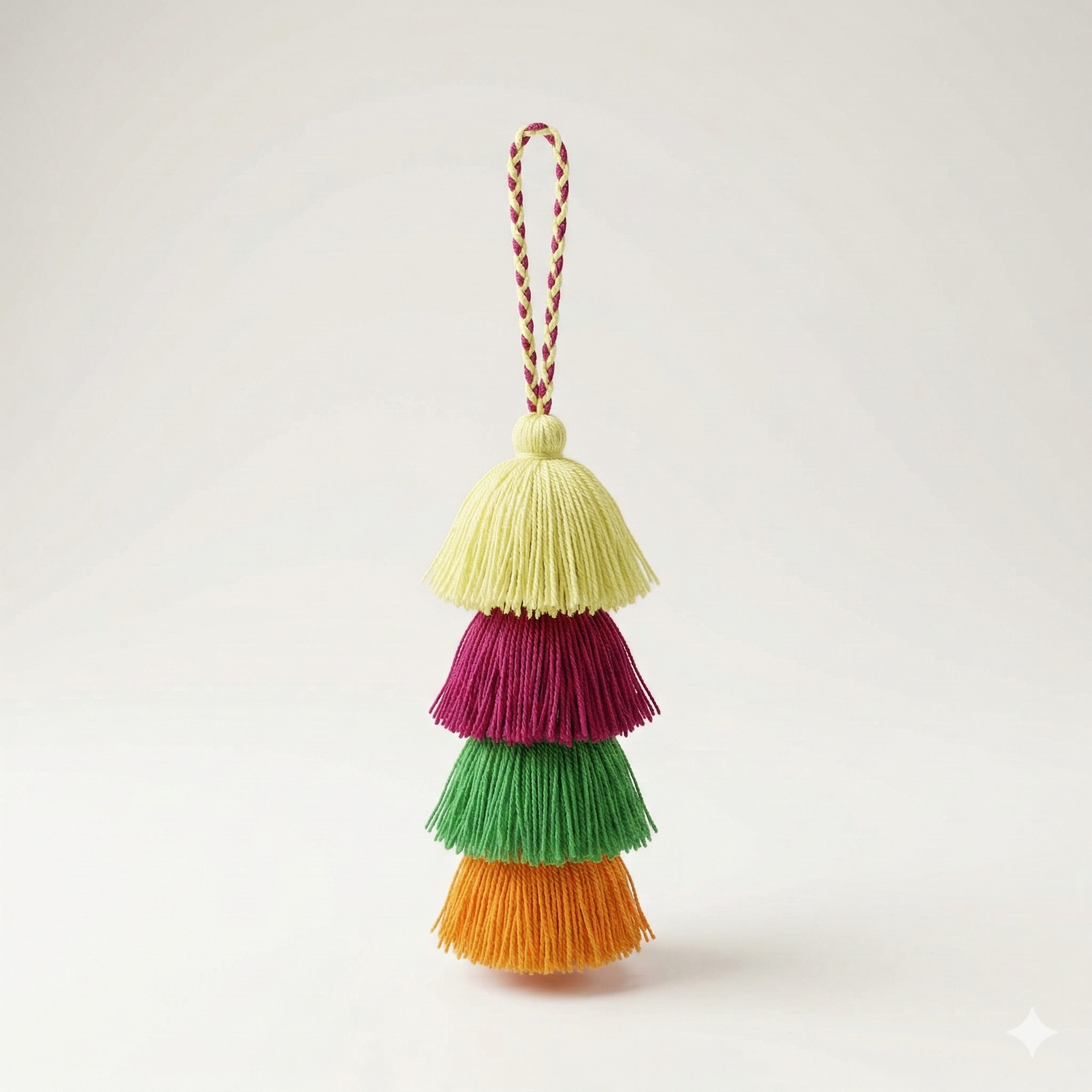 Tirador de cremallera con borla en cascada | Charm colorido hecho a mano en México