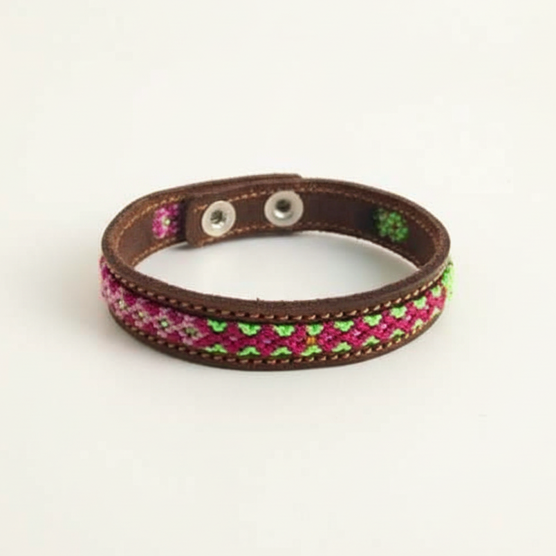 Pulsera de Amistad Ajustable de Cuero Vista - México