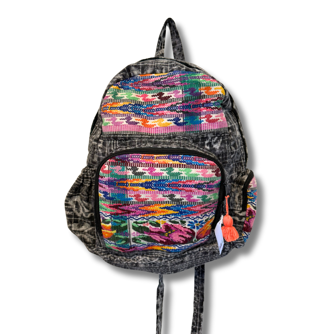 Mochila Textil Reciclada Huipil Volcán - Guatemala