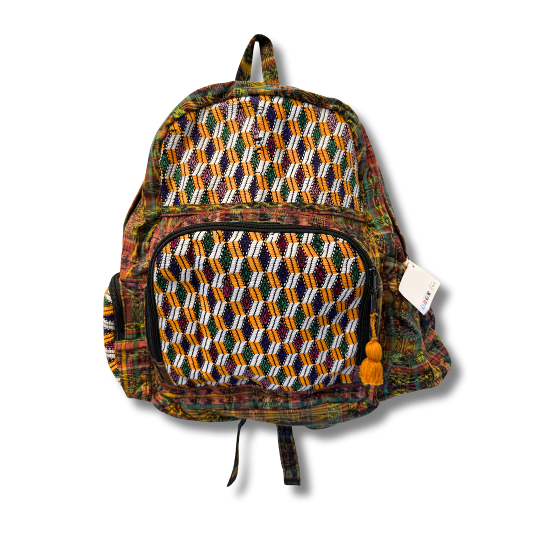 Mochila Textil Reciclada Huipil Volcán - Guatemala