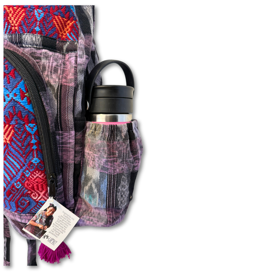 Mochila Textil Reciclada Huipil Volcán - Guatemala